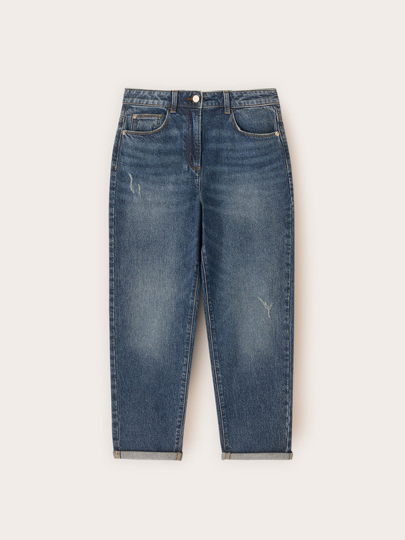 Jean boyfriend avec revers
