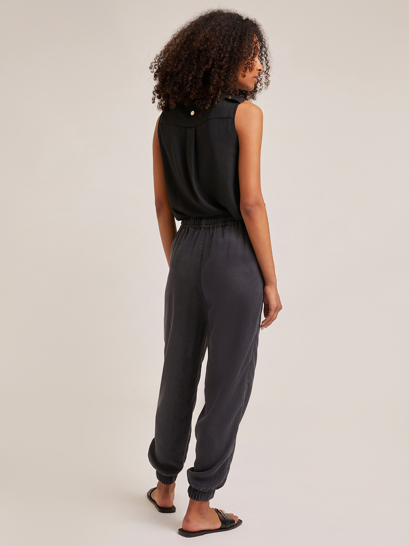 Joggers fluido effetto denim in lyocell image number 1