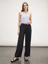 Linen blend palazzo trousers image number 4