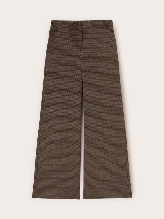 Palazzo pants in check fabric