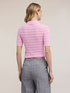 Fine knit polo with ajour&eacute; detailing image number 1