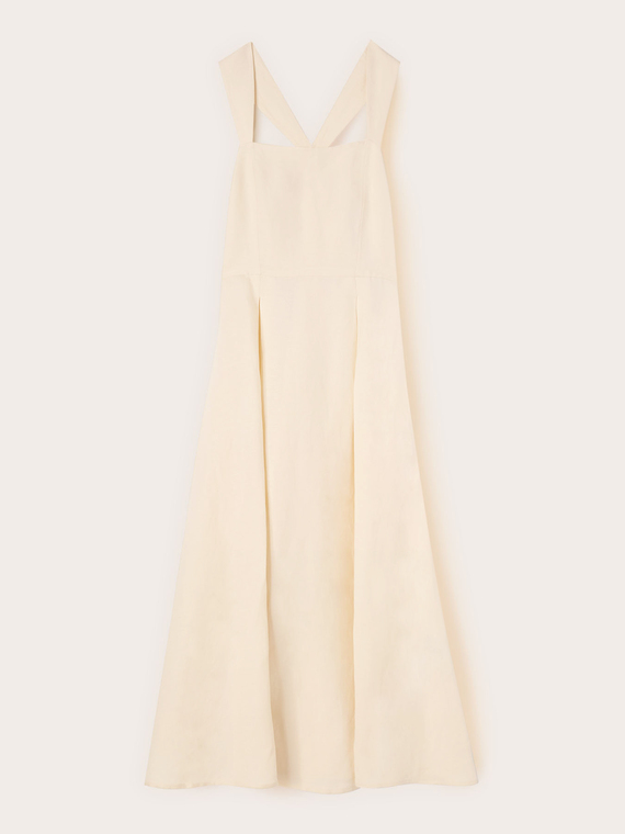 Robe &agrave; encolure carr&eacute;e en m&eacute;lange de lin