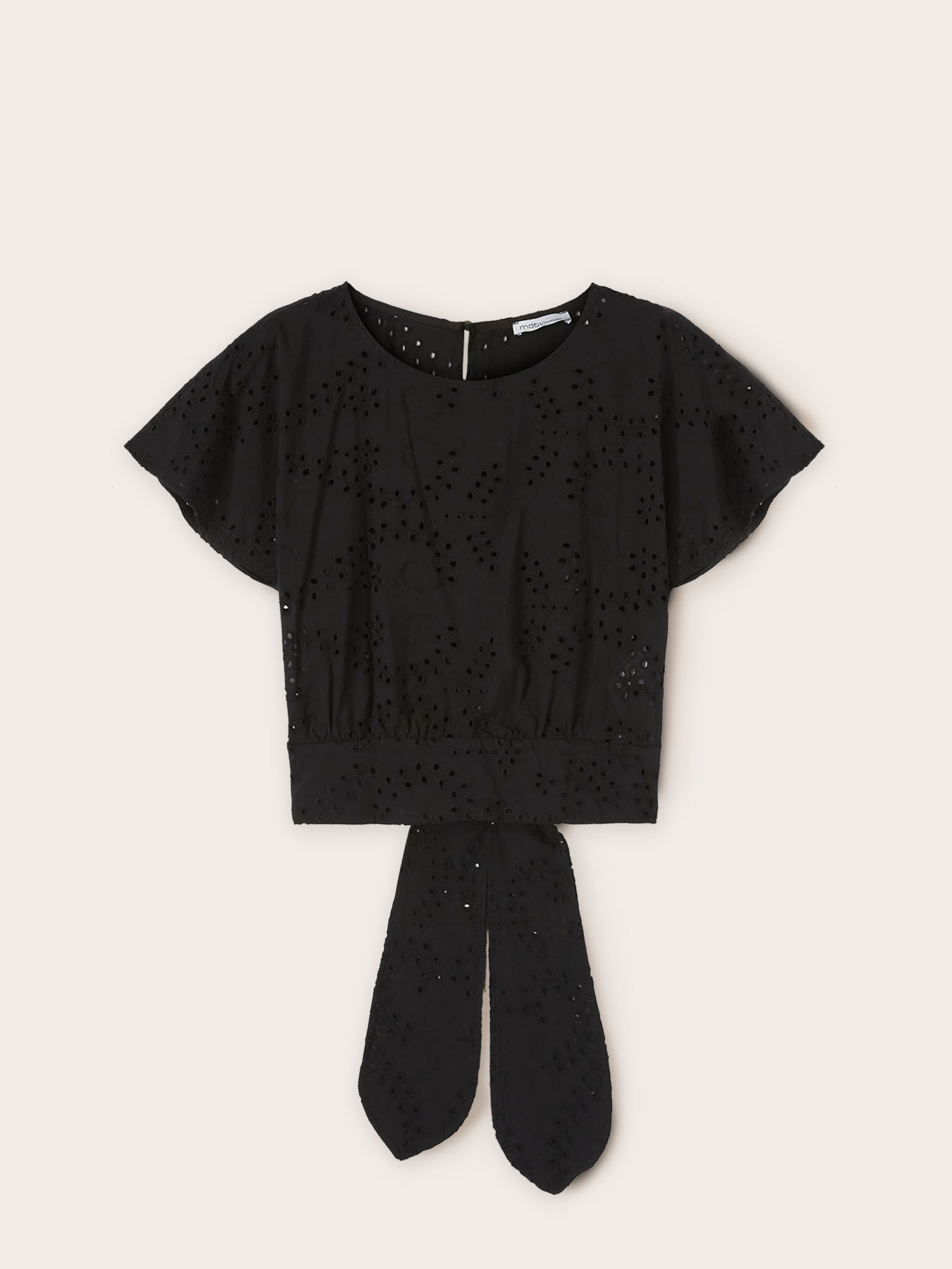 Broderie anglaise blouse with back bow image number 4