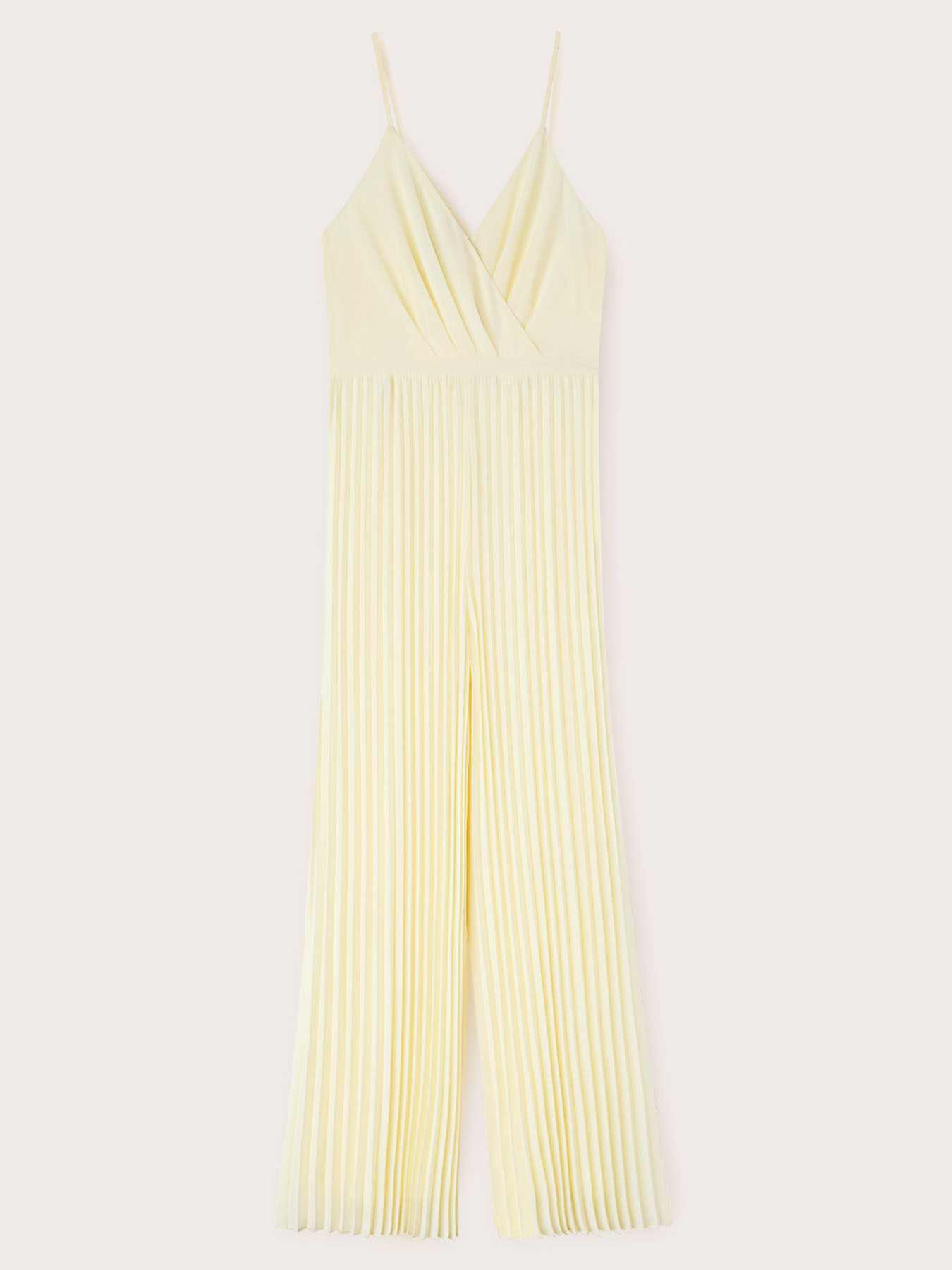 Long satin pleated jumpsuit image number 3