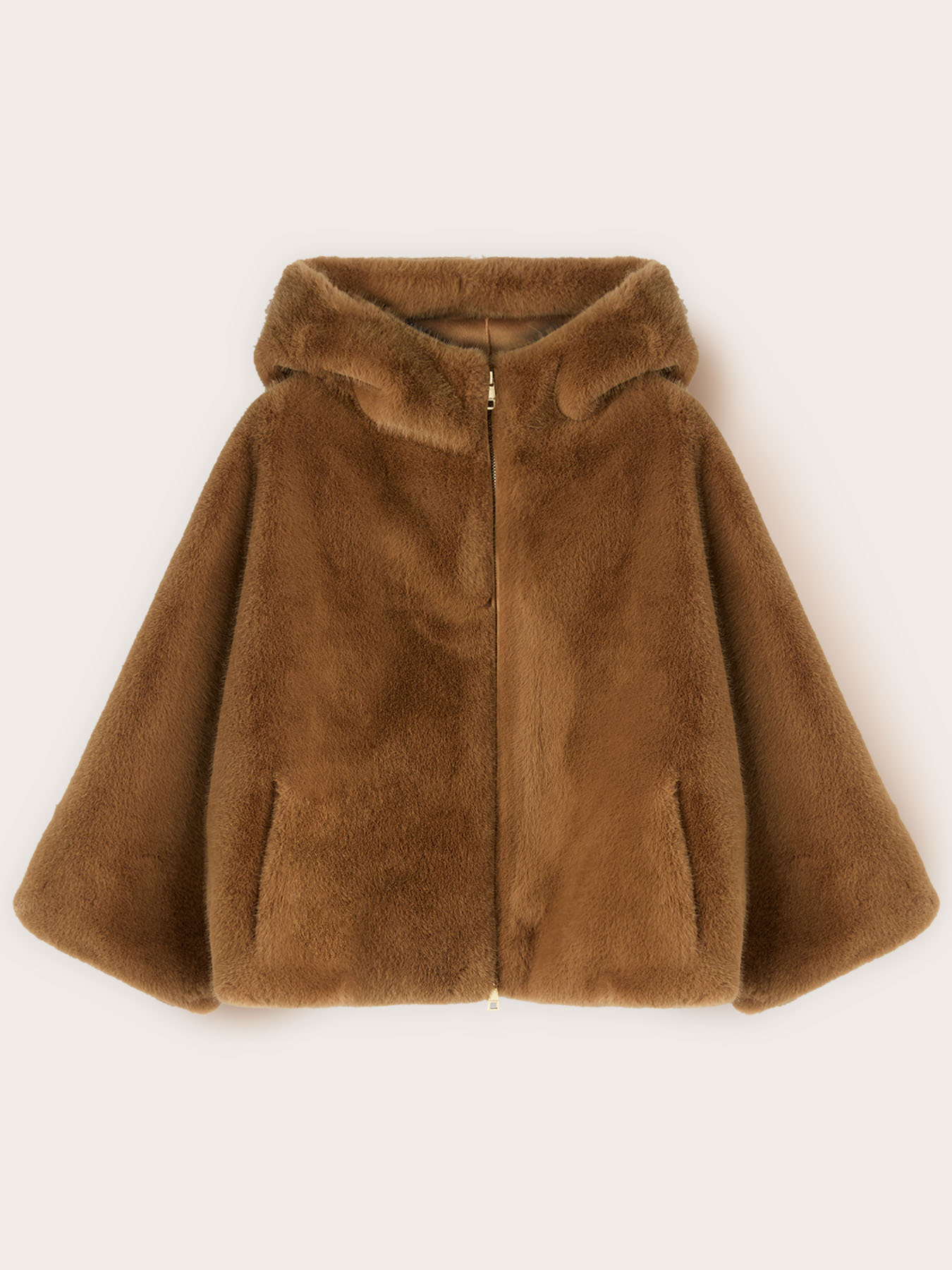 Cape &agrave; capuche effet peluche image number 4