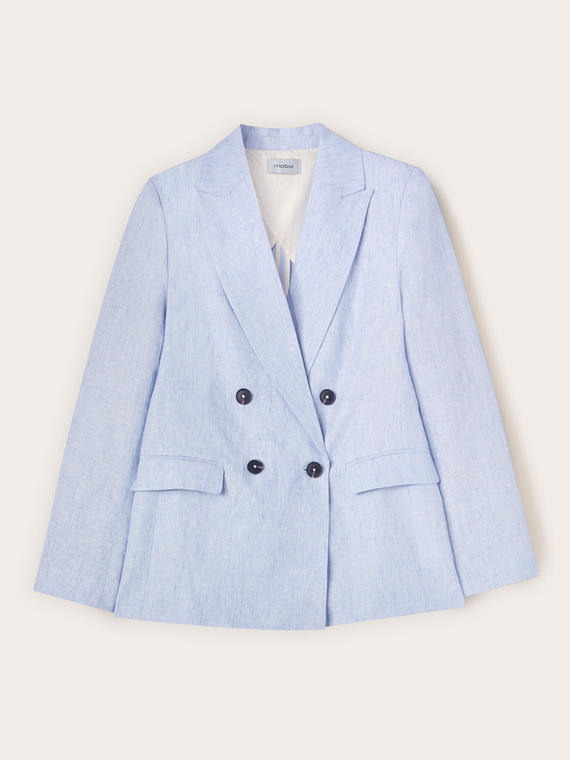 Blazer crois&eacute; en lin