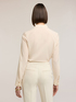 Cr&ecirc;pe de chine shirt with ruffle image number 1