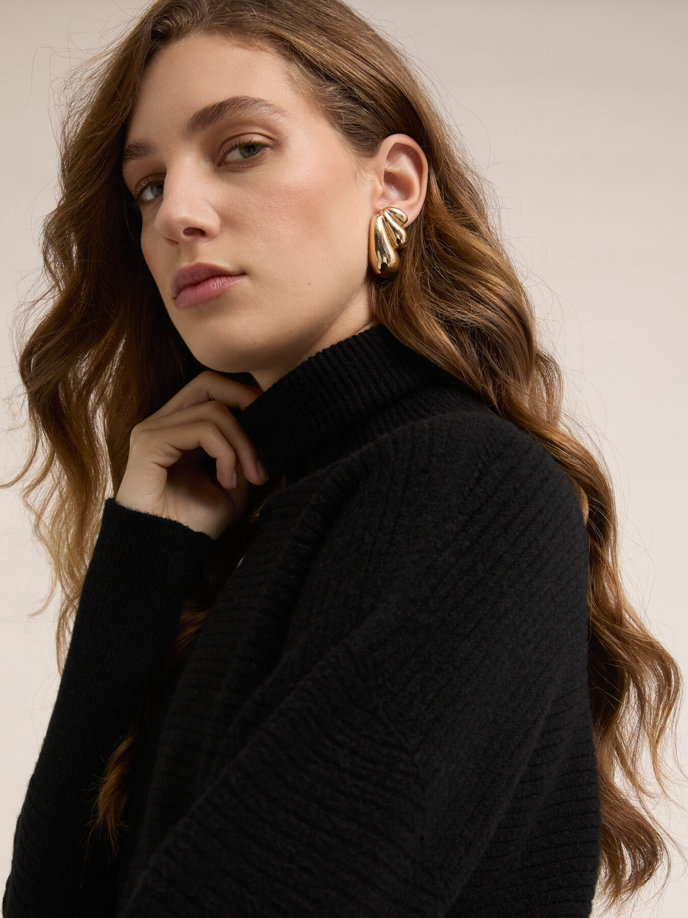 Turtleneck sweater in viscose blend image number 2