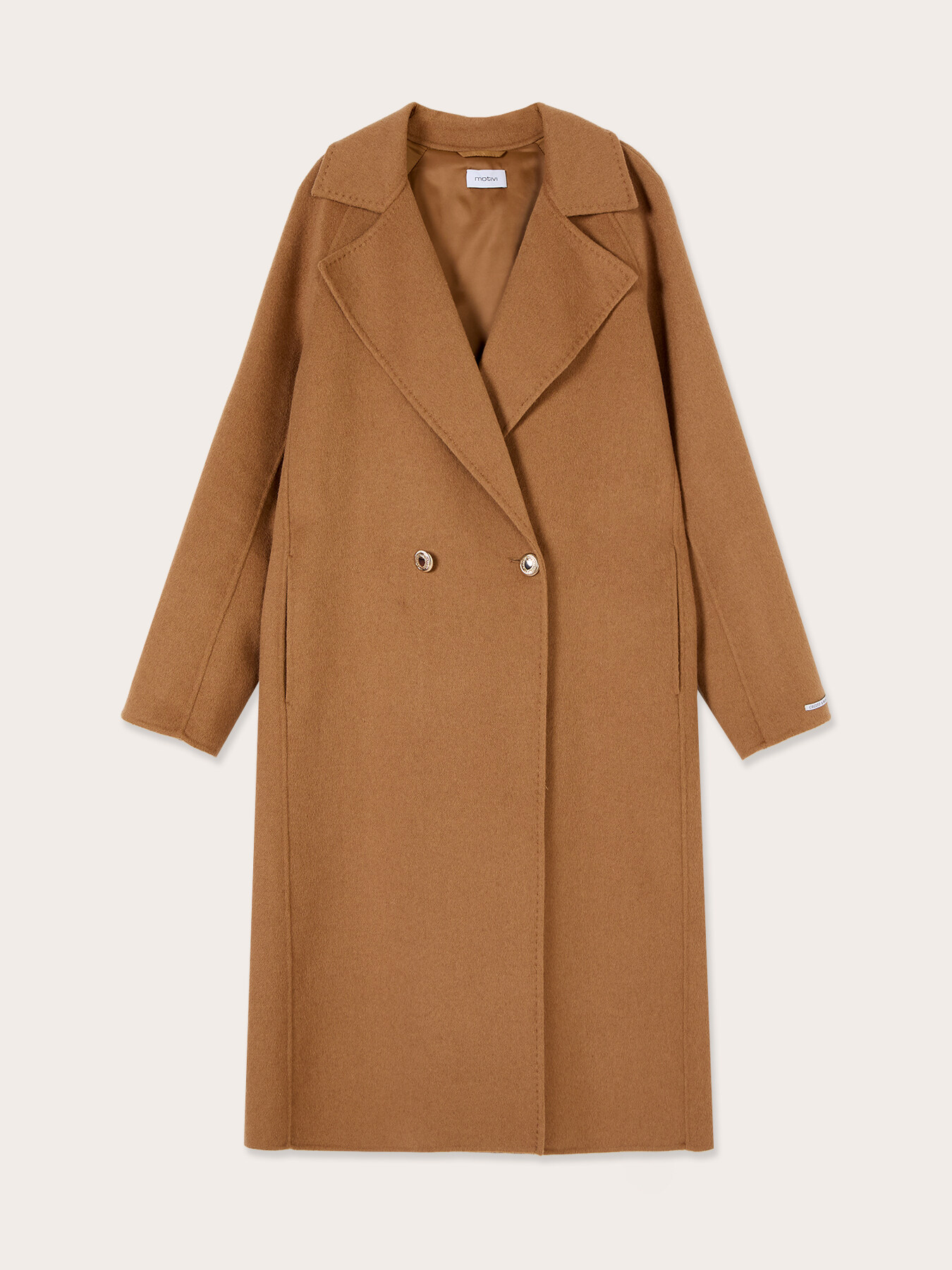 Double-breasted wool blend coat with belt image number 4