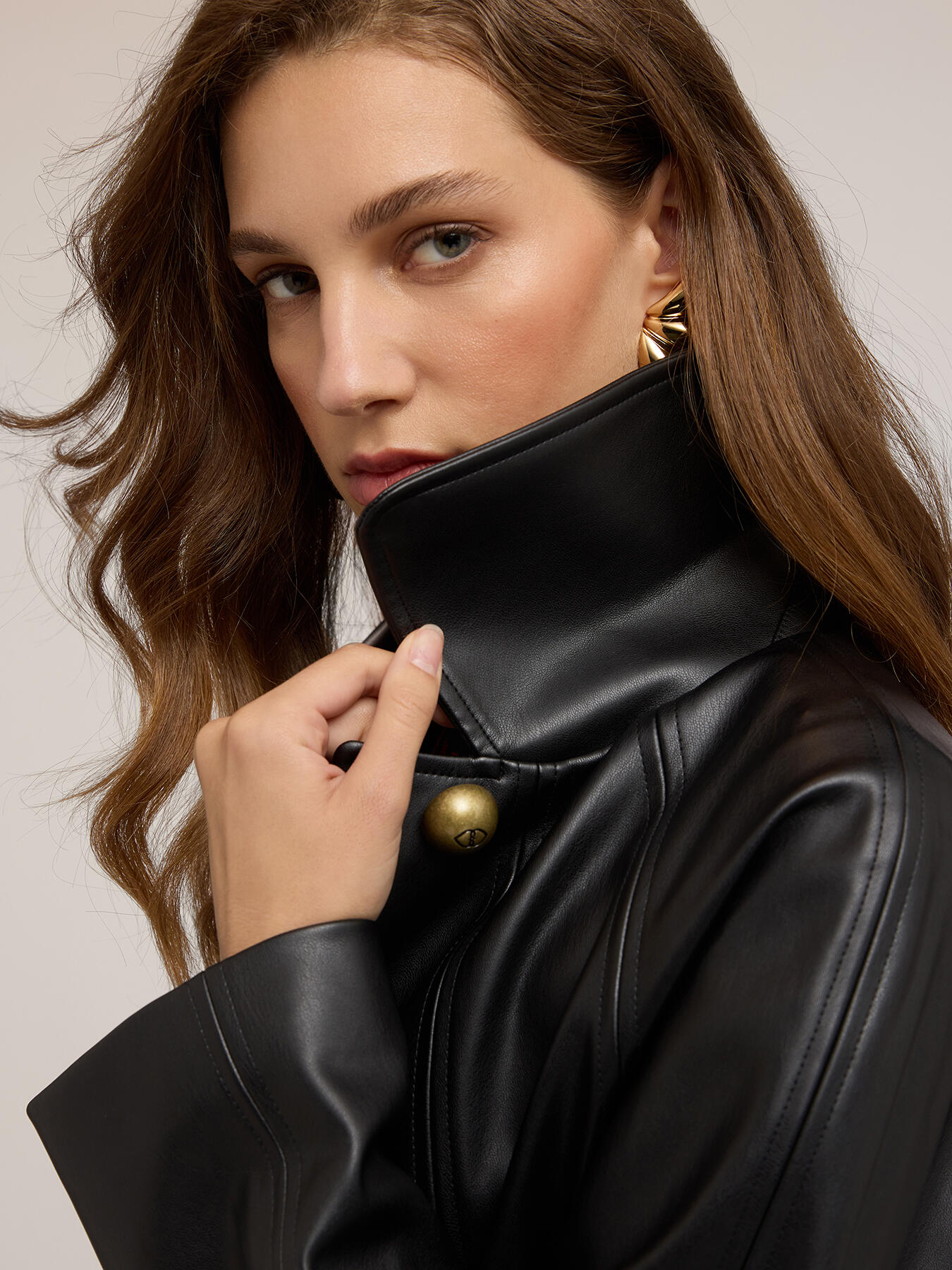 Lange Jacke aus beschichtetem Stoff image number 3