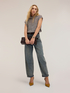 Sleeveless laminated openwork knit turtleneck image number 2