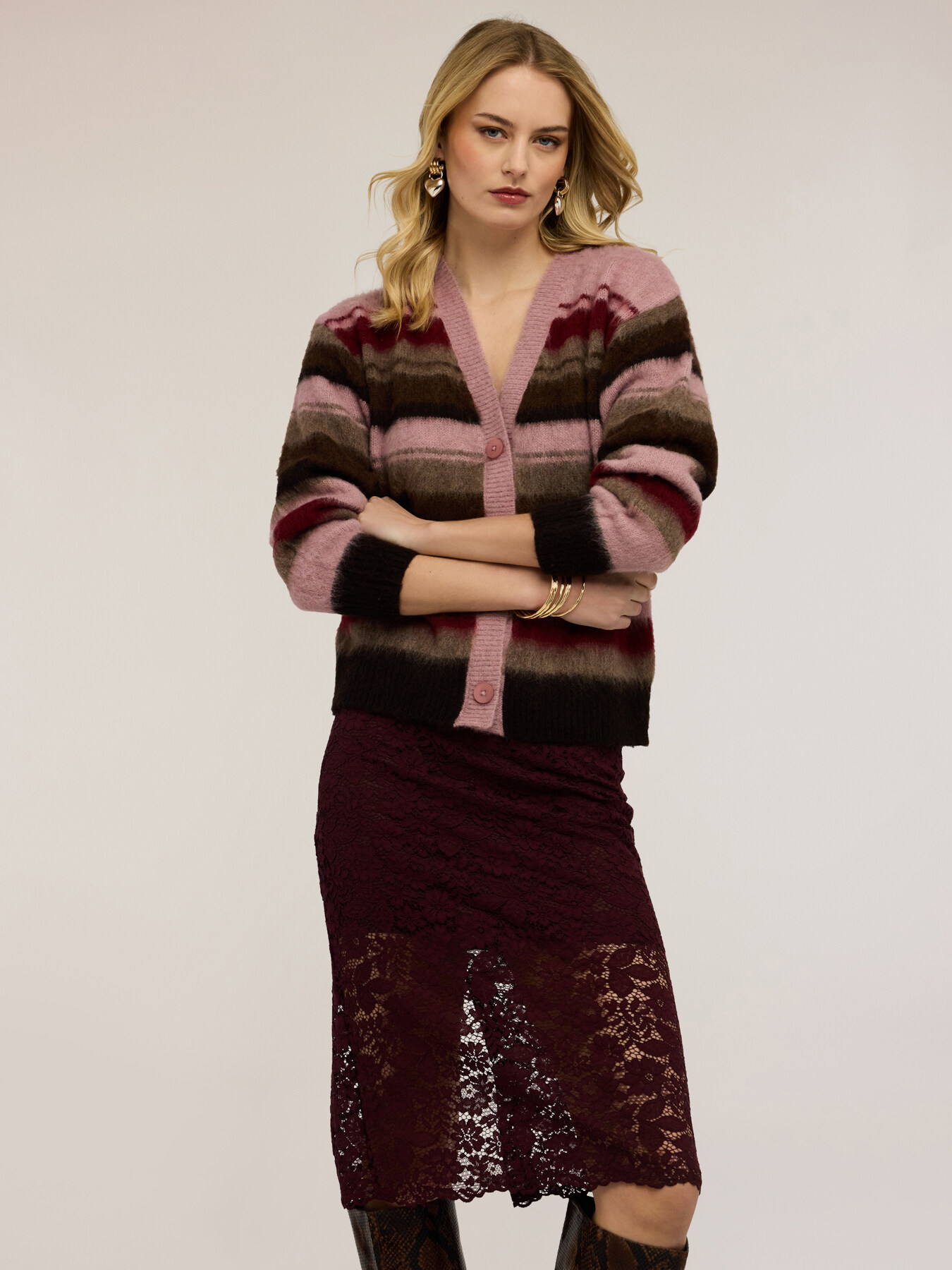 Striped wool blend jumper image number 0