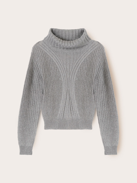 Rollkragenpullover aus Mohair-Lurex-Mischung