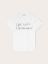T-shirt con scritta e castoni crystal image number 4