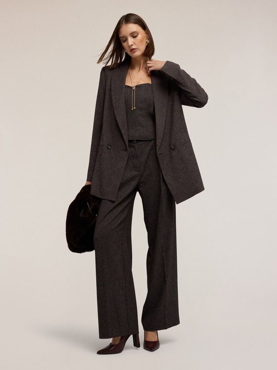 Double-breasted structured blazer in polyviscose