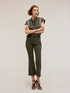 Kick flare cotton drill trousers image number 2