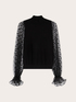 Viscose turtleneck sweater with tulle sleeves image number 4