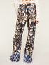 Flowing wide-leg trousers with ethnic pattern image number 1