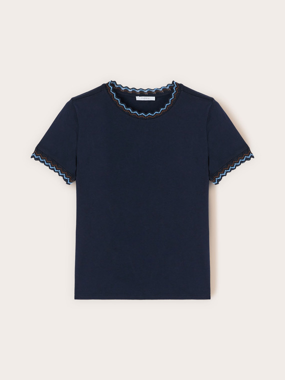 Tricou cu margini tricotate