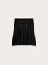Pleated knit skirt with buttons image number 3