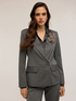 Nadelstreifen-Blazer mit Lurex und Blumenbrosche image number 4