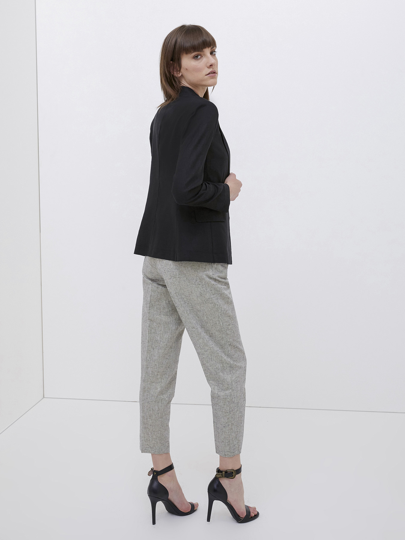 Pantalones de cintura alta con cintur&oacute;n de cuerda image number 1