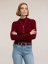 Ribbed turtleneck sweater with jewel buttons image number 0