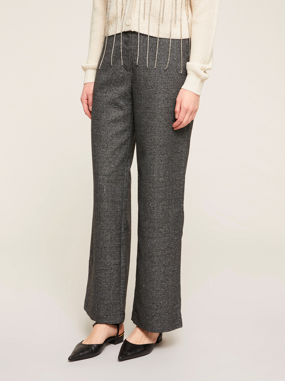 Check patterned palazzo trousers