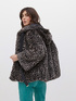 Short faux fur coat with hood image number 1