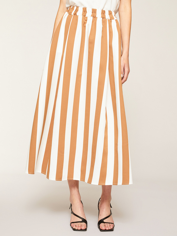 Maxi striped midi skirt