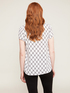 Flowing diamond-patterned blouse image number 1