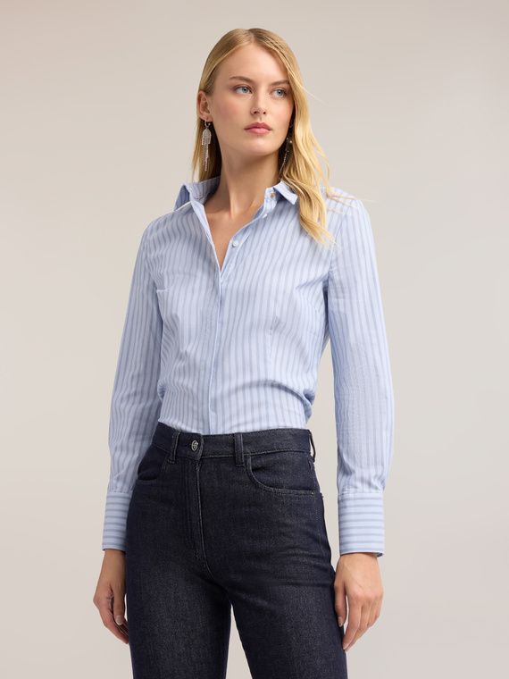 Gestreiftes Popeline-Hemd