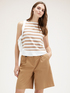 Striped top with flounce image number 0