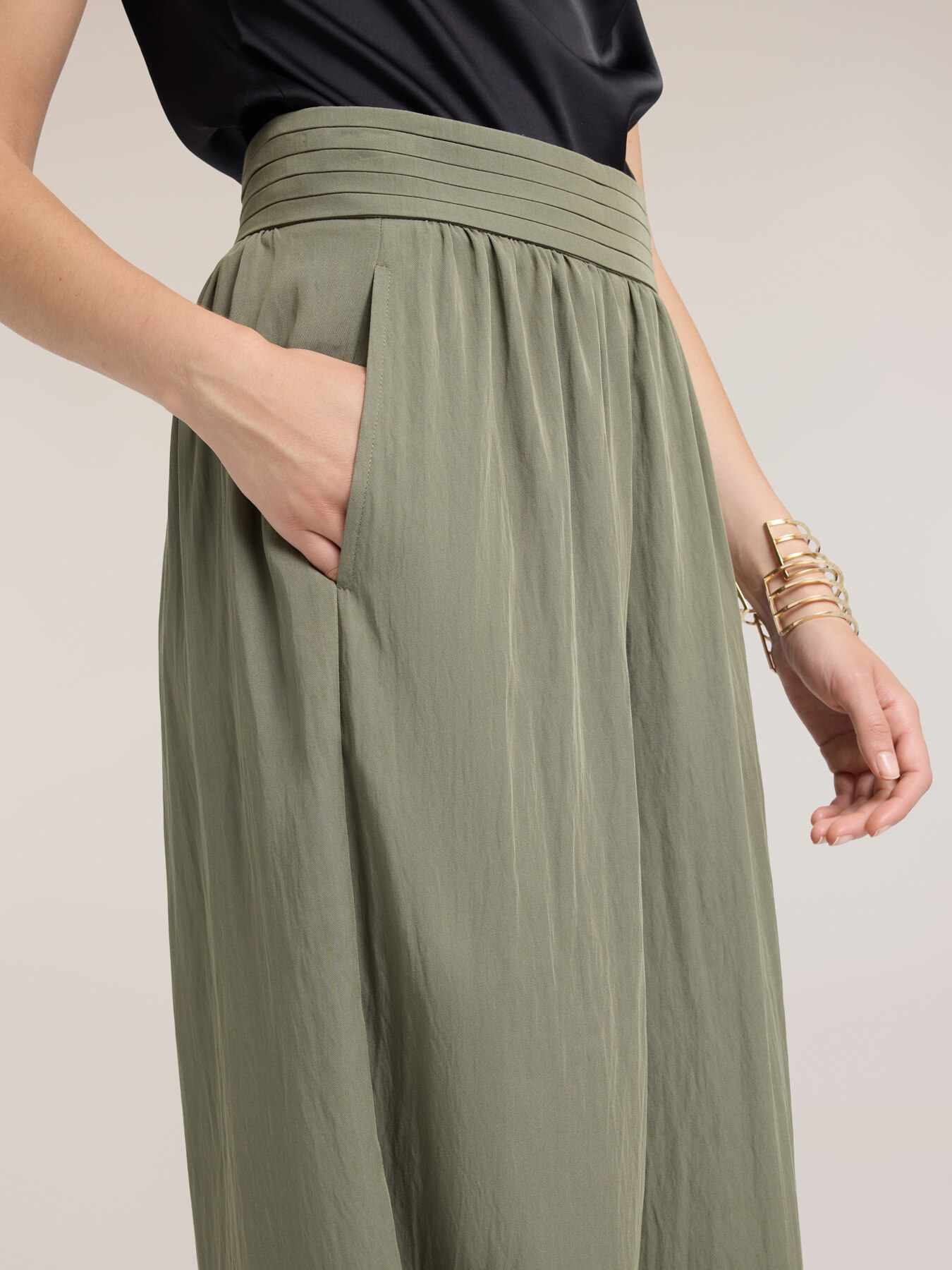 Draped twill trousers image number 3