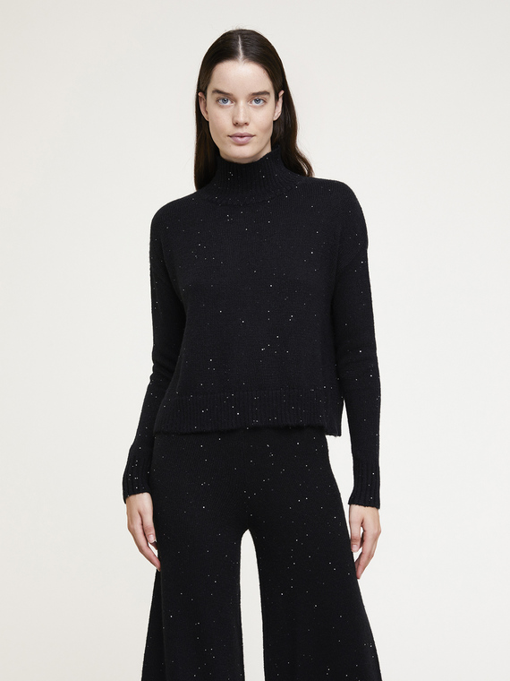 Knit turtleneck with sequins