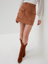 Mini skirt with suede effect pockets image number 2