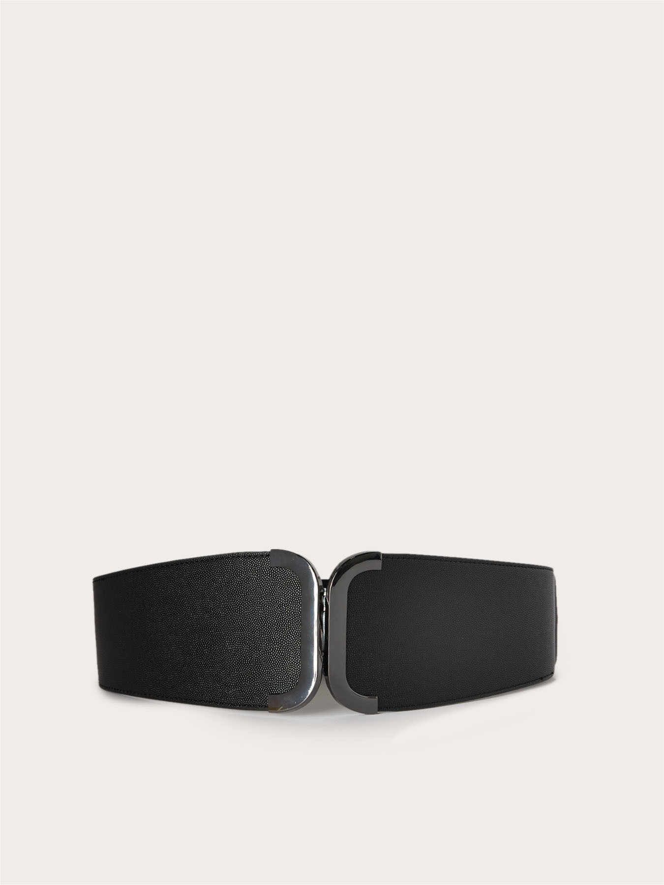 Elastic belt with square metal buckle image number 1