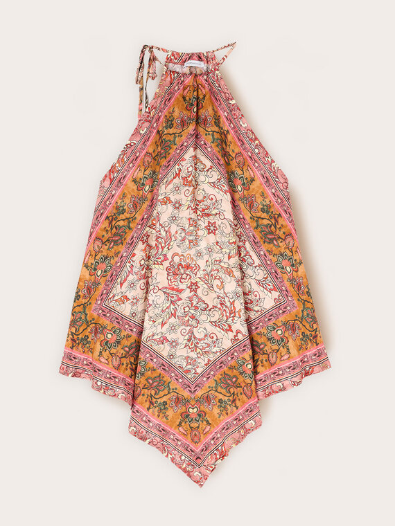 Top aus Satin mit Paisley-Druck