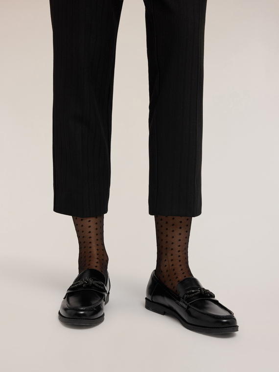 Sheer stockings with polka dot pattern