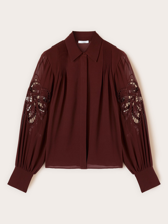 Camicia con maniche intarsiate