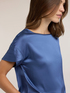 Satin blouse with petal sleeves image number 3