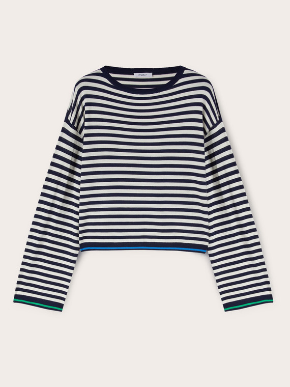 Striped knit pullover