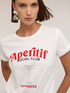 T-shirt avec imprim&eacute; et applications de strass image number 3