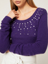 Jersey de mezcla de angora con aplicaci&oacute;n joya image number 2