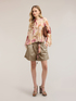 High-waisted poplin shorts with belt image number 3