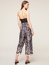 Abstract patterned satin cropped jumpsuit image number 1