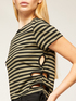 Short striped T-shirt with cut-out motif image number 2