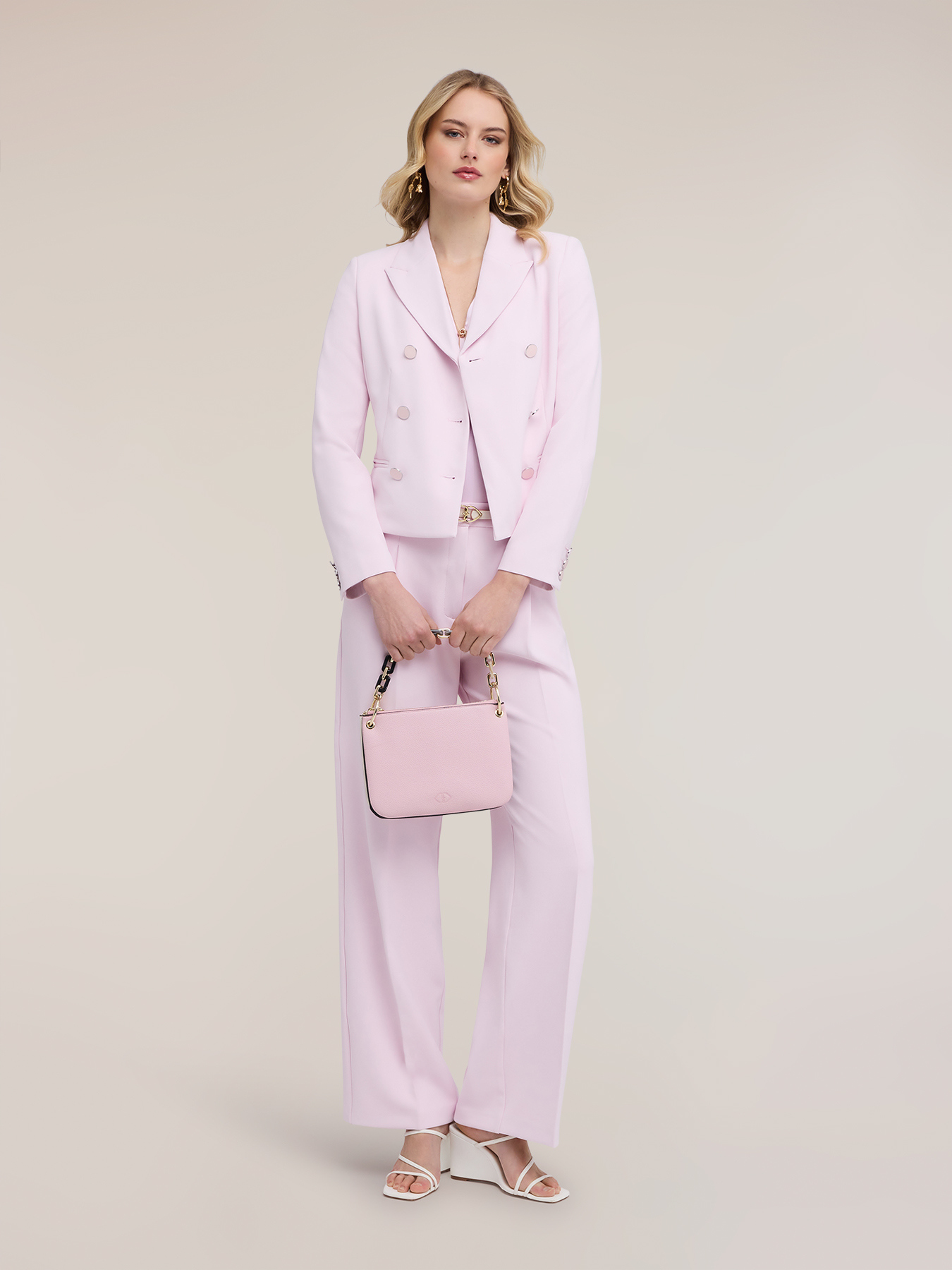 Veste crois&eacute;e en cr&ecirc;pe cady image number 3