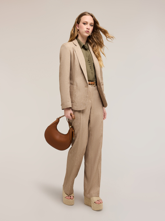 Einreihiger Blazer aus Leinenmischung