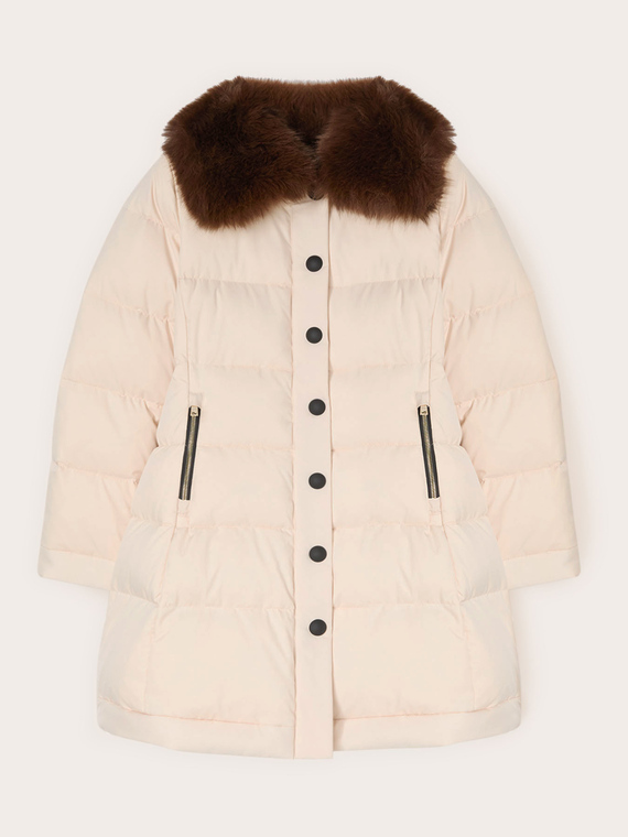 Long down jacket with high collar
